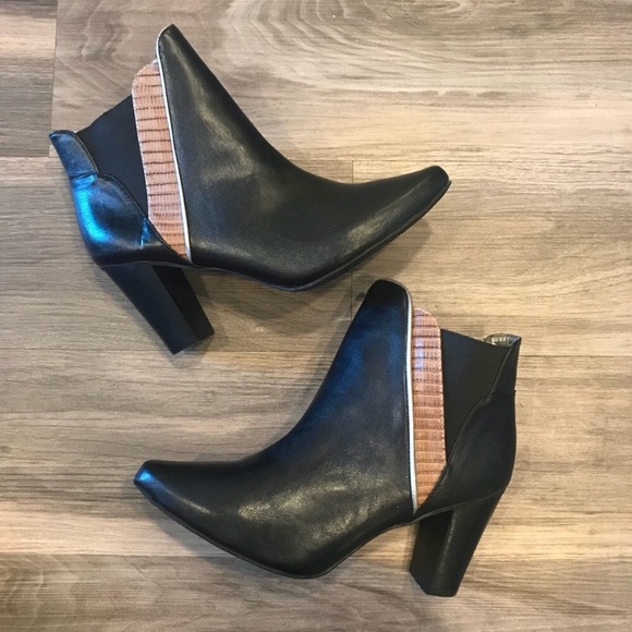 Mark. Black and Brown Heeled Booties Size 9 - Picture 1 of 7